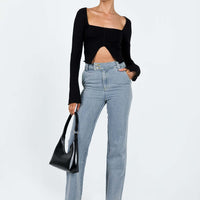 Ikena Straight Leg Jeans Light Wash Denim