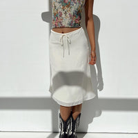 Delvie Midi Skirt Ivory