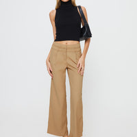 Paulino Double Waistband Pants Beige