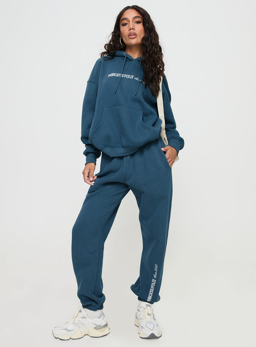 Princess Polly Track Pants Block / Cursive Text Slate