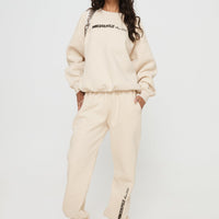 Princess Polly Track Pants Block / Cursive Text Stone