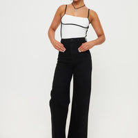 Nicolo High Rise Straight Leg Jeans Black