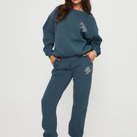 Princess Polly Track Pant Navy / White