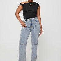 Holland High Rise Straight Leg Jeans Denim