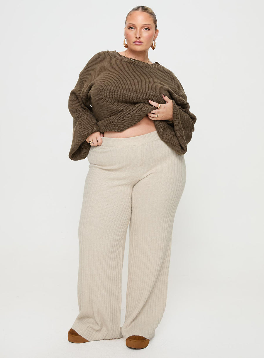 Montana Knit Pants Cream Curve