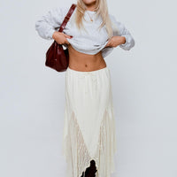 Madame Lace Maxi Skirt Cream