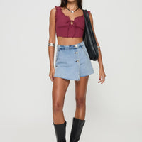 Josue Denim Wrap Skort Light Blue Wash