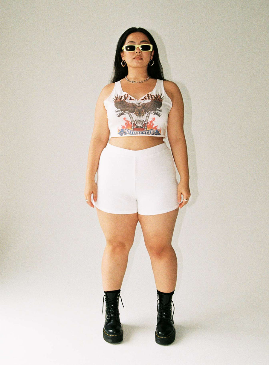 Organic Bailey Bike Short White Curve