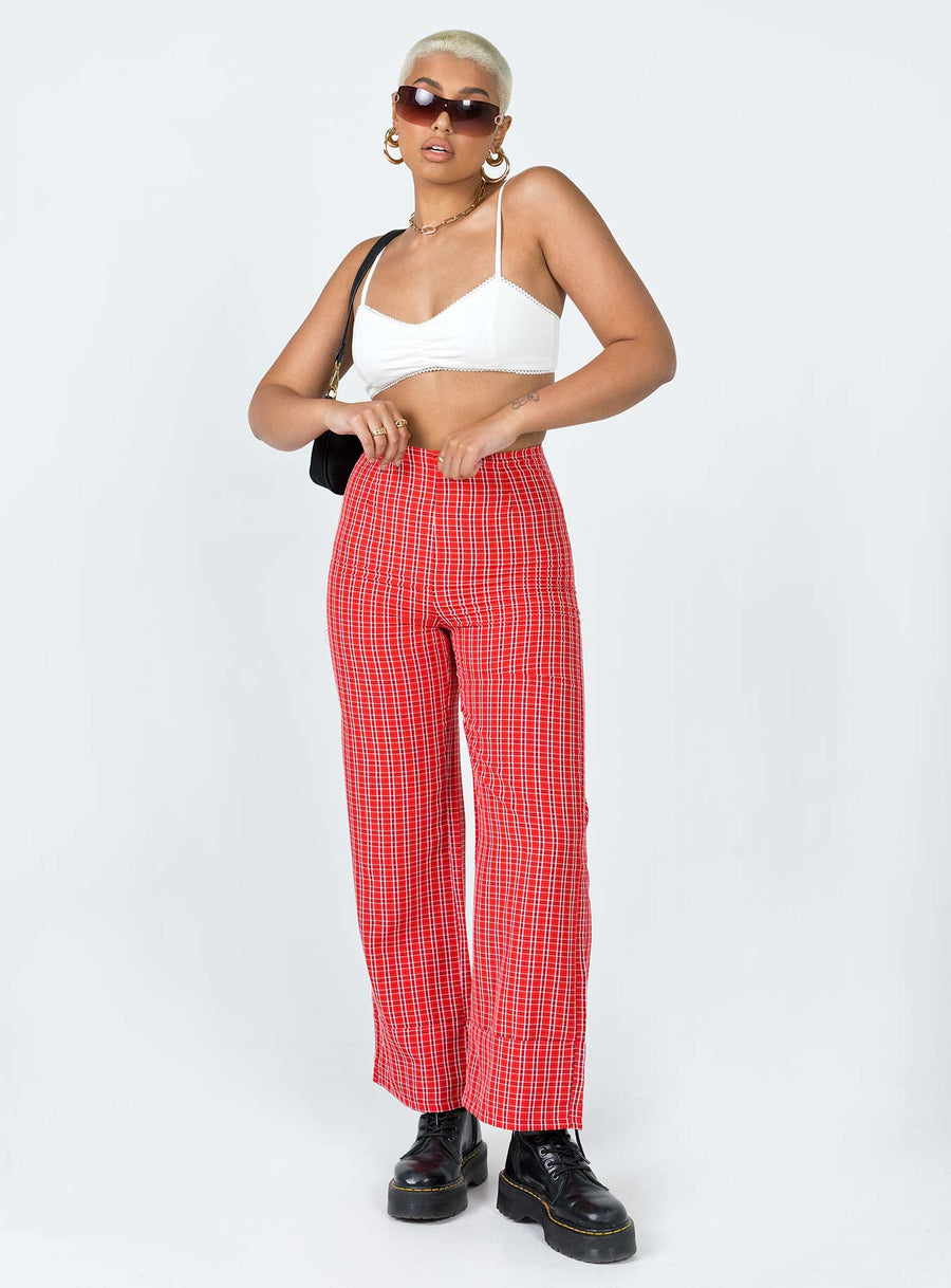Euros Pants Red Tartan
