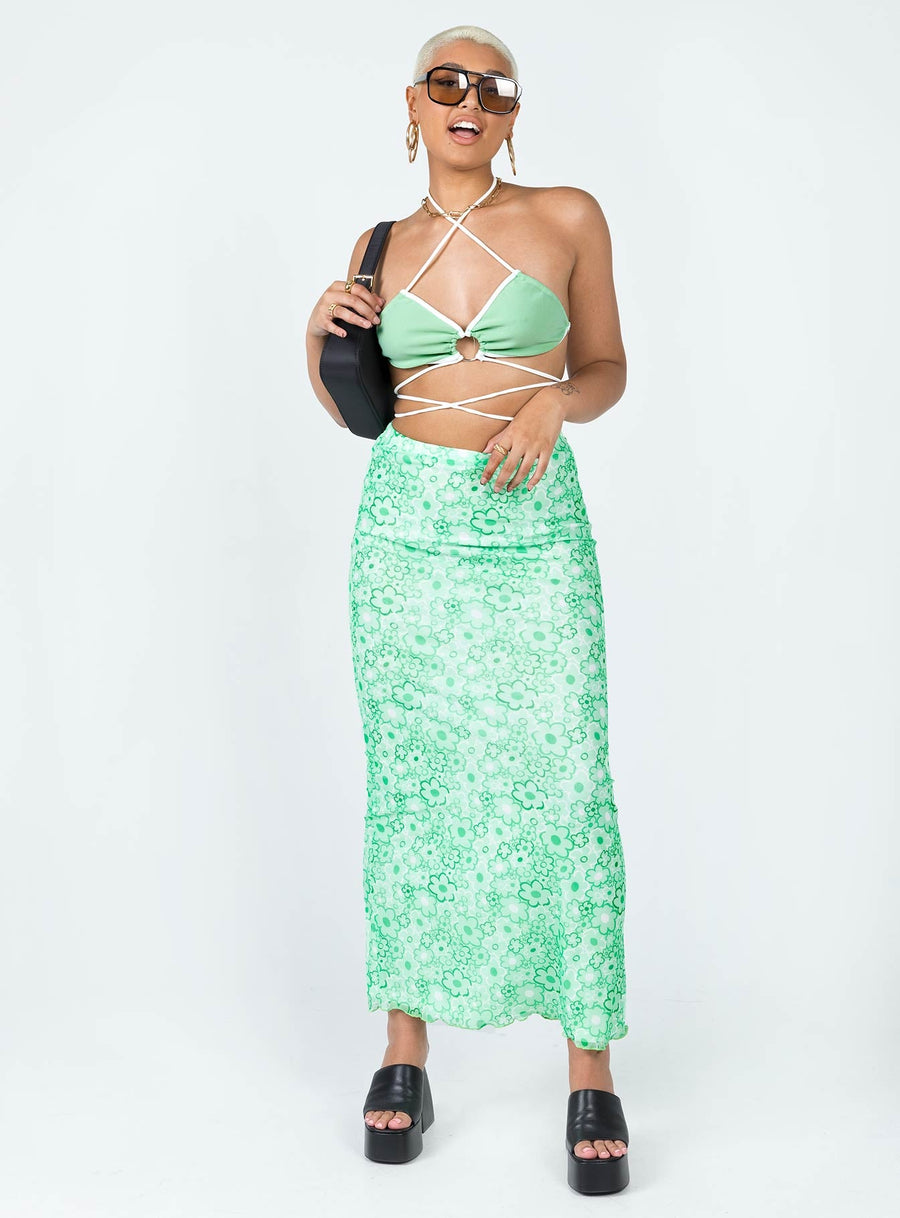 Caspian Midi Skirt Green