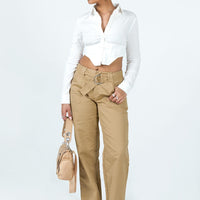 Burdem Low Waist Pants Camel