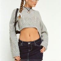 Bracken Denim Mini Skirt Navy