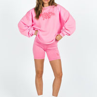 Princess Polly Bike Shorts Squiggle Text Pink / Red