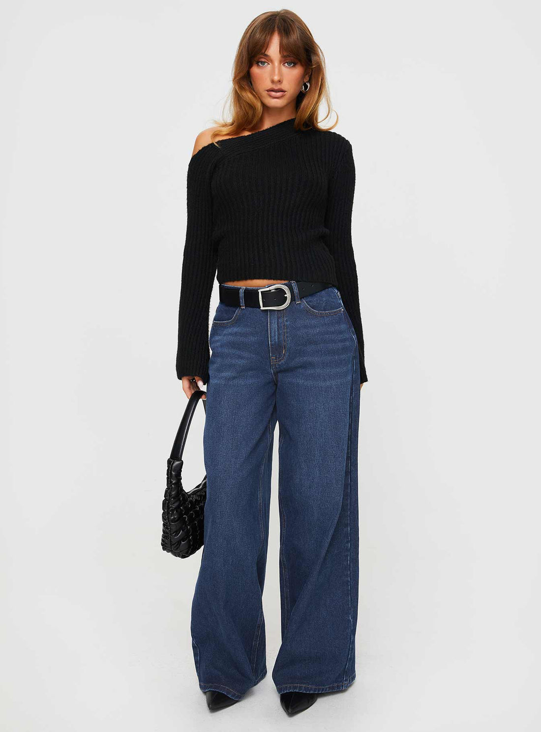 Naylor Mid Rise Wide Leg Jeans Mid Blue Denim Tall