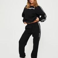 Princess Polly Track Pants Stripe Black / White
