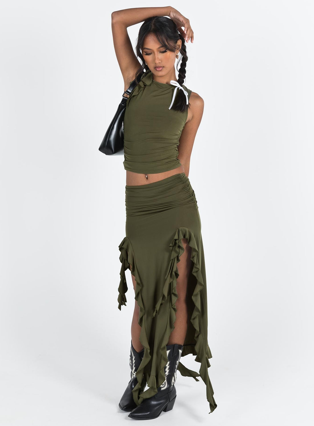Rendezvous Maxi Skirt Olive