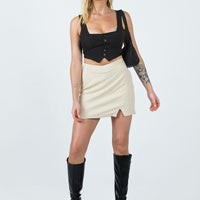 Ravyn Skort Beige Pinstripe