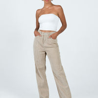 Kalinda Jeans Beige Cord