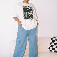 Paige Mid Rise Cargo Jean Denim Curve