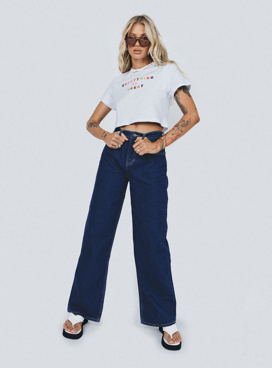 Motel Extra Wide Jeans Indigo Blue