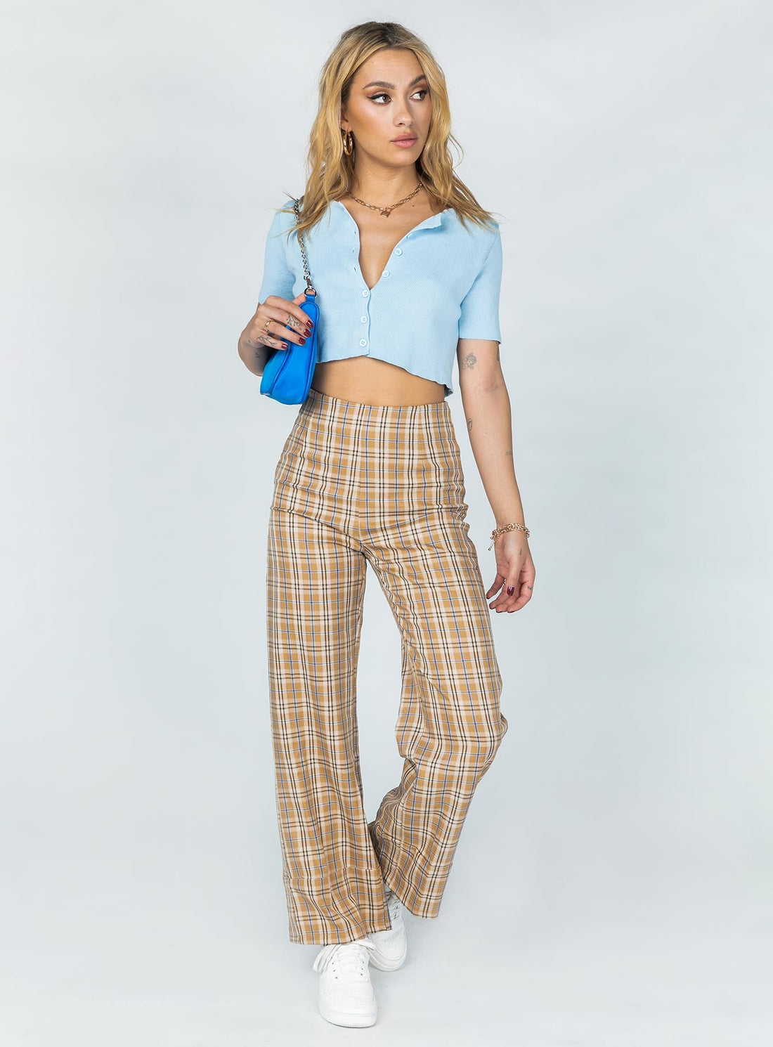 Euros Pants Brown Check