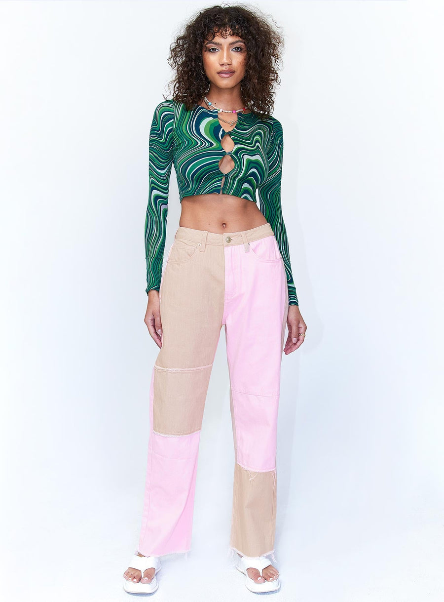 Kaisha Denim Jeans Pink
