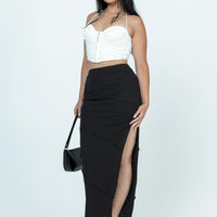 Oscar Split Maxi Skirt Black