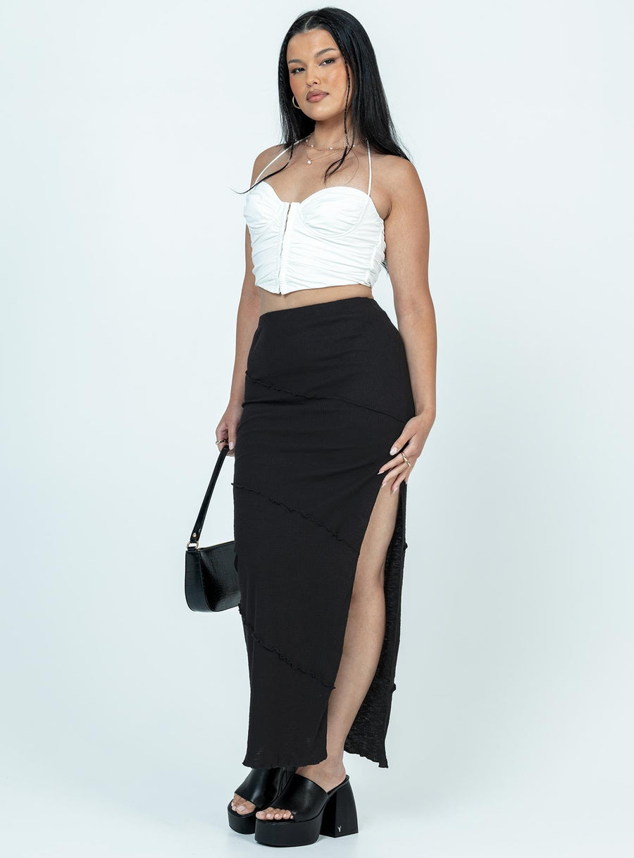 Oscar Split Maxi Skirt Black