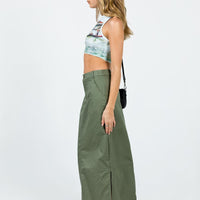 Devine Cargo Maxi Skirt Khaki