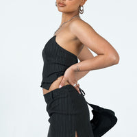 Prepped To Prime Skirt Black Pinstripe