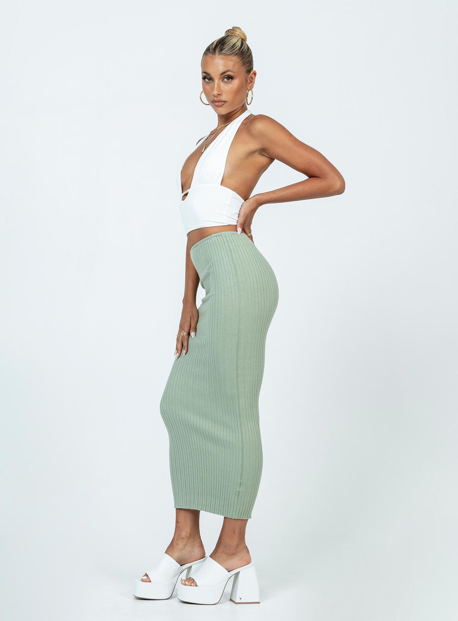 Rosella Midi Skirt Khaki