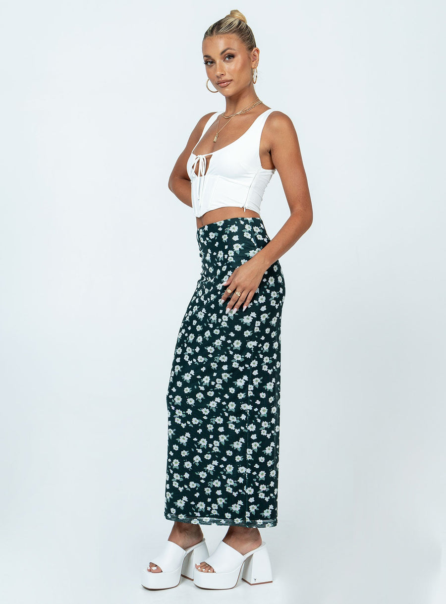 Knox Maxi Skirt Black Floral