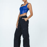 Fallout Mid Rise Cargo Pants Black