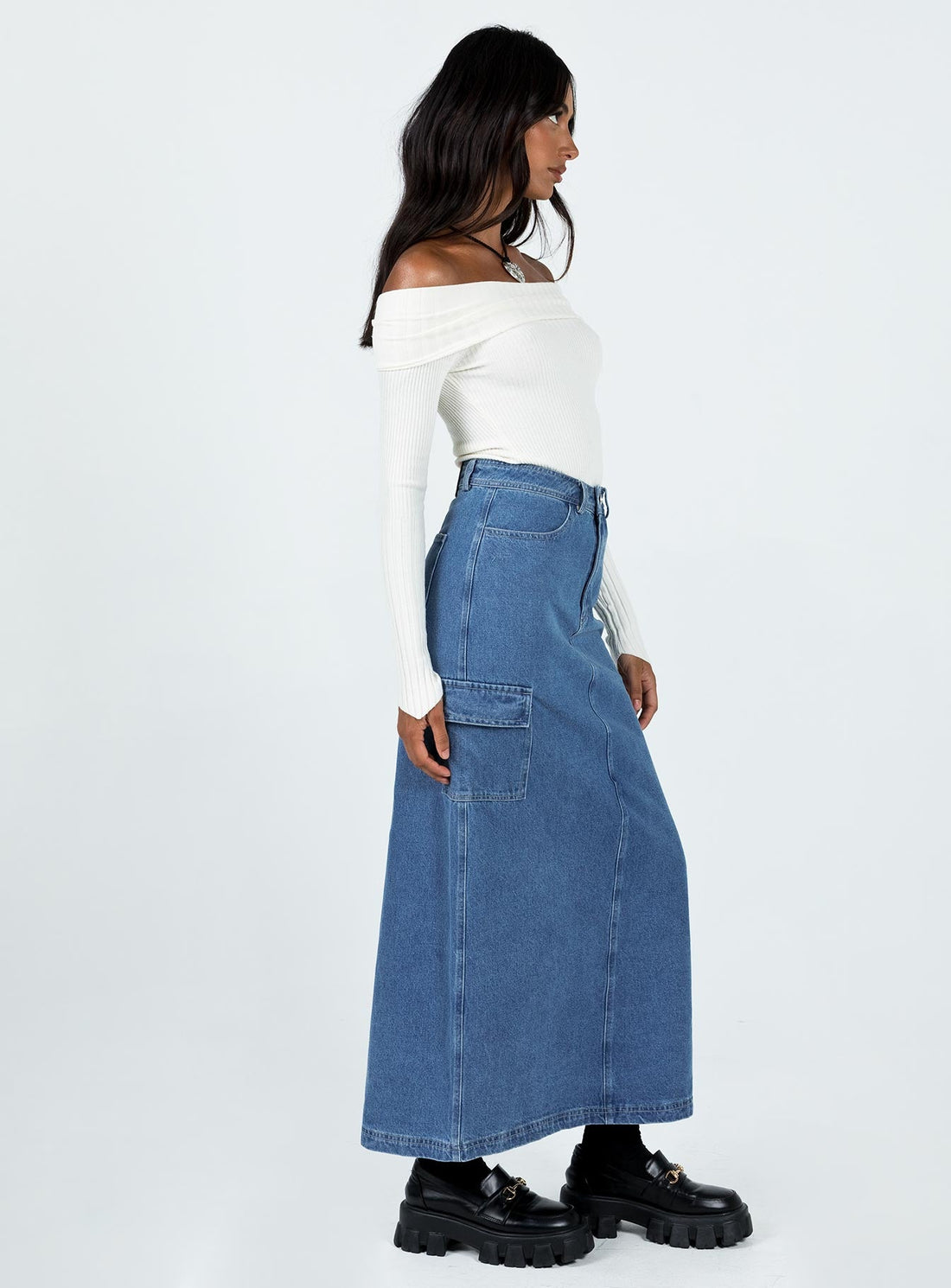 Harben Denim Maxi Skirt