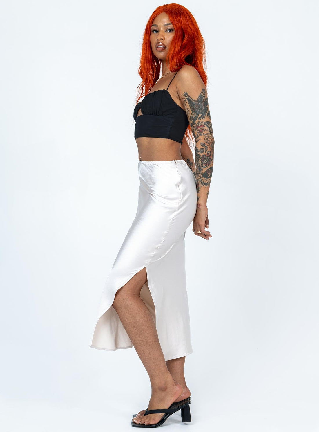 Ruby Midi Skirt Champagne Eco