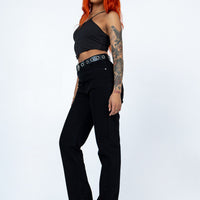 Raquelle Straight Leg Denim Jeans Black