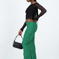 Oscar Maxi Skirt Dark Green