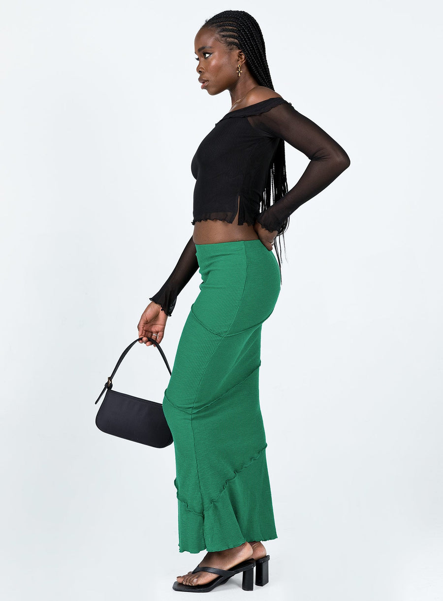 Oscar Maxi Skirt Dark Green