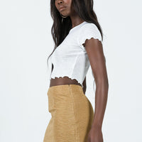 Selby Textured Mini Skirt Beige
