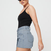Merthyr Denim Skort Mid Wash