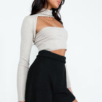Rosie Knit Shorts Black