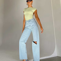 Sevina Wide Leg Denim Jeans Light Wash