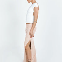 Oscar Split Maxi Skirt Beige