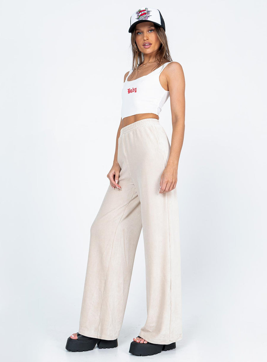 Motel Obeli Trouser Rib Cream