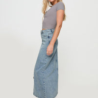 Saige Denim Maxi Skirt Light Wash