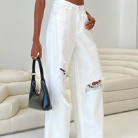 Chavez Wide Leg Jeans White Denim