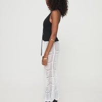 Kastio Crochet Midi Skirt White