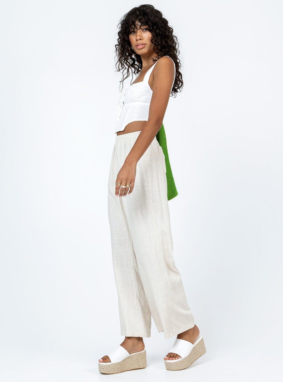 Louis Linen Blend Pants Beige Petite