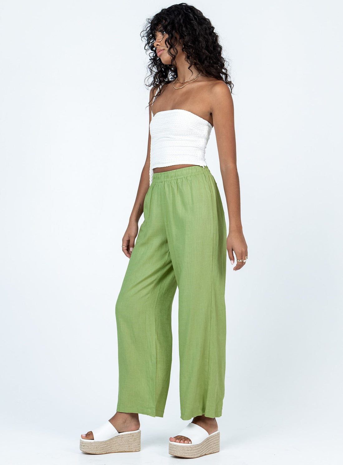 Louis Linen Blend Pants Light Green