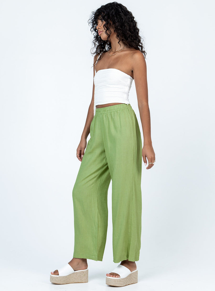 Louis Linen Blend Pants Light Green
